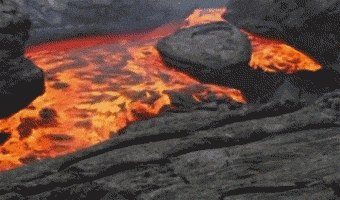 Hot molten lava giving the hint of Hell Fire or Jahannam in Surah Al-Mulk in the Qur’an 
